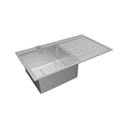 TEKA Inset Stainless Steel Kitchen Sink With Right-Hand Bowl And Drainer Zenit Rs15 1B1D R 86
