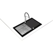 TEKA Inset Glass Sink With One Bowl And One Drainer Diamond Rs15 1B 1D