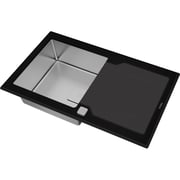 TEKA Inset Glass Sink With One Bowl And One Drainer Diamond Rs15 1B 1D