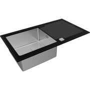 TEKA Inset Glass Sink With One Bowl And One Drainer Diamond Rs15 1B 1D
