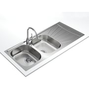 TEKA Inset Reversible Sink With Matt Finish Two Bowls And One Drainer Starbright 80 E-Xn 2B 1D