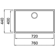 TEKA SQUARE 72.40 TG Undermount Tegranite Kitchen Sink with one bowl