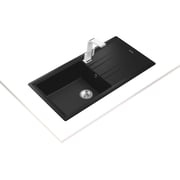 TEKA Inset Tegranite Sink With One Bowl And One Drainer Stone 60 L-Tg 1B 1D Black