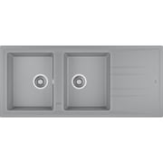 TEKA Inset Tegranite Sink With Two Bowls And One Drainer Stone 80 B-Tg 2B 1D Grey