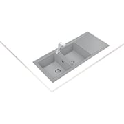 TEKA Inset Tegranite Sink With Two Bowls And One Drainer Stone 80 B-Tg 2B 1D Grey