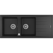TEKA Inset Tegranite Sink With Two Bowls And One Drainer Stone 80 B-Tg 2B 1D Black