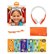 BuddyPhones Explore Foldable On-Ear Wired Headphones - Orange