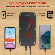 Promate Car Jump Starter Power Bank, IP67 Water Resistant Portable Car Battery Booster with 16000mAh SparkTank-16