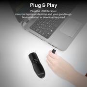 Promate Wireless Presenter, Professional 2.4Ghz Wireless USB Presenter with Laser Pointer vPointer-2