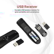 Promate Wireless Presenter, Professional 2.4Ghz Wireless USB Presenter with Laser Pointer vPointer-2