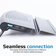 Promate Multi Level Laptop Cooling Stand Dual USB Ports Black