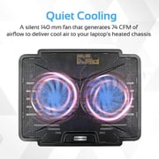 Promate Laptop Cooling Pad Silent Fan Technology Black