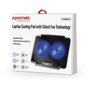 Promate Laptop Cooling Pad Silent Fan Technology Black
