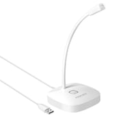 ميكروفون من برومايت منفذ USB للكمبيوتر المكتبي ، عالي الوضوح متعدد الاتجاهات منفذUSBبروميك-1 أبيض