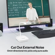ميكروفون من برومايت منفذ USB للكمبيوتر المكتبي ، عالي الوضوح متعدد الاتجاهات منفذUSBبروميك-1 أبيض