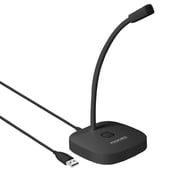 ميكروفون مكتبي بمنفذ USB من بروميت، عالي الوضوح متعدد الاتجاهات مزود بخاصية بروميك 1 مرن أسود