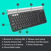 Logitech K780 Multi-Device Wireless Keyboard For Computer, Phone and Tablet FLOW Cross-Computer Control Compatible