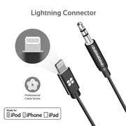 Promate Apple MFi Certified 3.5mm Lightning AUX Cable AudioLink-LT1 Black