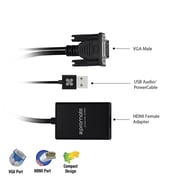 Promate VGA to HDMI Converter Adaptor 1080p HD Resolution with Audio Support TV AV HDTV, ProLink-V2H.Black