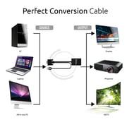 Promate VGA to HDMI Converter Adaptor 1080p HD Resolution with Audio Support TV AV HDTV, ProLink-V2H.Black