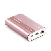 Promate 10000mAh USB-C Power Bank, Compact Palm Size 18W USB Type-C Input /Output Power Delivery External Battery Charger PowerTank-10 RoseGold