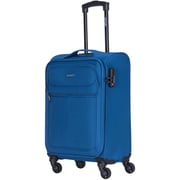 VIPTOUR VT-A380 Light Weight Polyester Jacquard Number Lock Single Trolley Luggage, Blue 20 Inches
