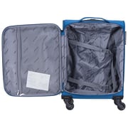 VIPTOUR VT-A380 Light Weight Polyester Jacquard Number Lock Single Trolley Luggage, Blue 20 Inches
