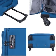 VIPTOUR VT-A380 Light Weight Polyester Jacquard Number Lock Single Trolley Luggage, Blue 20 Inches