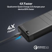 Promate 78W USB-C Power Bank with 30000mAh Battery, 60W PD and 18W QC 3.0 USB Port, Capital-30 Black