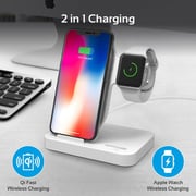 Promate Aura Wireless Charger Base with Dual Charging Station White