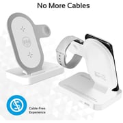 Promate Aura Wireless Charger Base with Dual Charging Station White