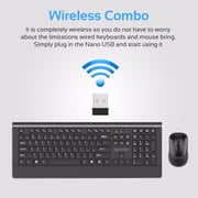 Promate 2.4GHz Wireless Keyboard and Mouse, Ergonomic Keyboard, 5 Button DPI Mouse,Wrist Rest,ProCombo-4