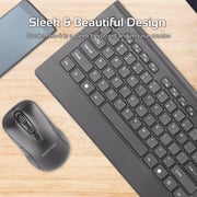 Promate 2.4GHz Wireless Keyboard and Mouse, Ergonomic Keyboard, 5 Button DPI Mouse,Wrist Rest,ProCombo-4