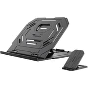 Promate Foldable Laptop/Smartphone Riser Stand Black