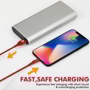 Promate MFi Certified Lightning Cable with 2.4A Charge Sync 2m Cord for iPhone 12, NerveLink-i2 Red