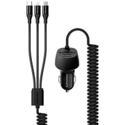 Promate 3 In 1 Car Charger Black