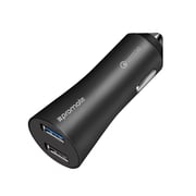 Promate Car Charger with Qualcomm Quick Charge 3.0 Dual USB Port, Robust-QC3 Black