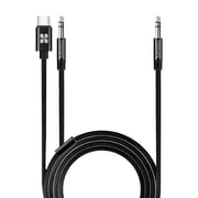 Promate USB-C to 3.5mm Aux Cable with Superior Sound for Headphones, Smartphones,AuxLink-CM Black