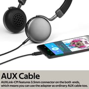 Promate USB-C to 3.5mm Aux Cable with Superior Sound for Headphones, Smartphones,AuxLink-CM Black