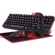 Redragon K552-BB Gaming Keyboard and Mouse, Large Mouse Pad, PC Gaming Headset with Microphone Combo
