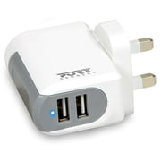 Port Dual USB Wall Charger White