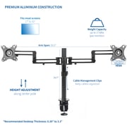 RDN Dual LCD Monitor Fully Adjustable Desk Mount Stand | For 2 Screens 17