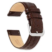 debeer watch bands Debeer Alligator Grain Leather Watch Band - Brown - 19Mm - Extra Long Length Replacement Watch Strap