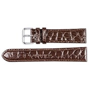 debeer watch bands Debeer Alligator Grain Leather Watch Band - Brown - 19Mm - Extra Long Length Replacement Watch Strap