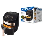 Sonashi Manual Air Fryer 1000W (Black-Rose Gold) SAF-320