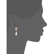 1928 Jewelry Porcelain Rose Pearl Drop Earrings