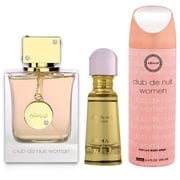 Armaf Club De Nuit Women 3 Pieces Gift Set Pink CDN EDP 105ml + CDN Non-Alcoholic Concentrated Luxury French Perfume Oil 20ml + CDN Perfume Body Spray 200ml For Her