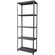 Mahmayi Metal/Wood Stainless Steel Stahl Angle Shelving Rack, MOFSASGR, Grey