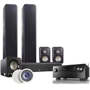 Polk Audio Signature Series 5.1.2 Home Theatre Speaker Package with S55 Pair S35 S10 Pair with HTS10 and Polk Audio RC60i In-Ceiling Speaker + Denon AVR-X1600H AV Receiver