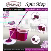 Feelings Smart Spin Mop with detachable Twin Bucket Purple
